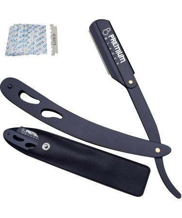 Black Petal Handle Barber Razor, Razor for men, Professional Changeable Half Blade Straight Edge Razor for men / women by 