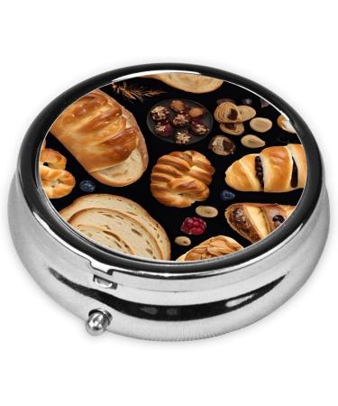 Buy Round Pill Box - 3 Compartment Mini Decorative Portable Organizer for Cheese Sandwiches & Vitamins | International Shipping Available - Buy Online on GoSupps.com