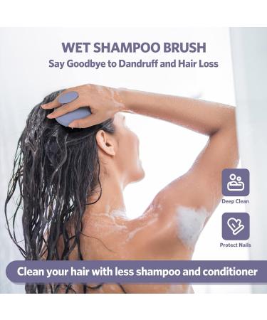 ZMCLG Shampoo Brush | Silicone Scalp Massage Brush for Peeling & Head Care | Premium Wet & Dry Use | Blue Hair Root Care - Buy Online on GoSupps.com