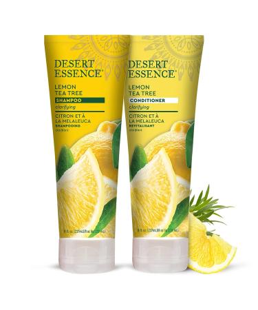 Desert Essence Lemon Tea Tree Shampoo 8 fl oz - Gluten Free, Vegan, Paraben Free, Organic - Clarifying Shampoo with Tea Tree Oil & Lemon Peel Extract - pH Balancing Daily Use Shampoo - Buy Online on GoSupps.com