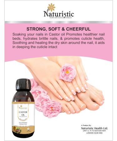 Naturistic 100ml Cold Pressed Castor-Oil for Hair Growth Skin Eyelashes & Eyebrows - Pure Caster Oil for Beard Scalp and Face - Castor Oil for Hair and Skin Care. - Buy Online on GoSupps.com