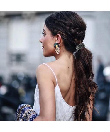 Laughhe 3 Pieces Hair Scrunchies with Pearls Hair Bands with Crystals Rubber Bands Ponytail Hair Tie Hair Accessories for Women Girls - Buy Online on GoSupps.com