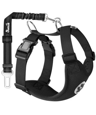 Slowton dog harness with seat belt for car double-lying breathable latex network tissue puppy crockery regular safety harness dog for all everyday sports (black s) s black - Buy Online on GoSupps.com