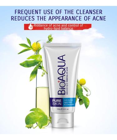 BIOAQUA Skin Care Acne Face Treatment Removal Cleanser Cream Spots Scar Blemish Mark 100g - Buy Online on GoSupps.com