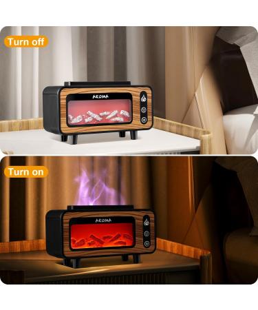 Vusddy Flame Aroma Diffuser | 200ml Fire Humidifier | 7-Color Room Fragrance for Home Office & Yoga | Waterless Auto Switch-Off | Realistic Fireplace Design - Buy Online on GoSupps.com