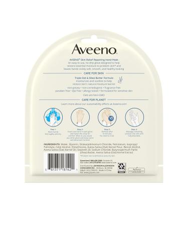Aveeno Repairing Cica Hand Mask - 2 Single-Use Gloves for Soft, Restored Hands - Buy Online on GoSupps.com