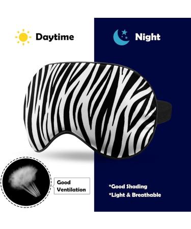 Zebra Print Sleep Mask - Adjustable Strap Eye Cover for Sleeping - Unisex Light Blocking Blindfold for Travel and Napping - Buy Online on GoSupps.com
