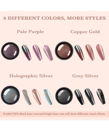 Allstarry Chrome Nail Powder Set - Metallic Mirror Effect & Glitter Dust for Stunning Nail Art | Silver-Gray Pigments for Gel Polish & Decoration - Buy Online on GoSupps.com