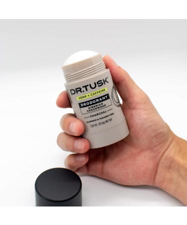 DR.TUSK Men's Deodorant - Natural Aluminum Free Antiperspirant with Hempseed Oil & Charcoal | Siberian Cedarwood Scent | Non-Toxic 2.65oz - Shop Internationally - Buy Online on GoSupps.com