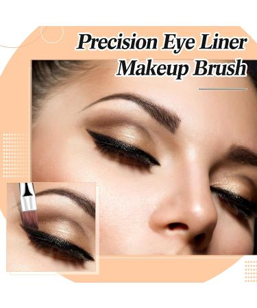 Angled Eyeliner Brush Set - Slanted Flat Angle Eye Liner & Eyebrow Brush Duo for Precision Makeup Application - Synthetic Bristles for Gel, Powder, Liquid, Cream Liners - Black - Buy Online on GoSupps.com