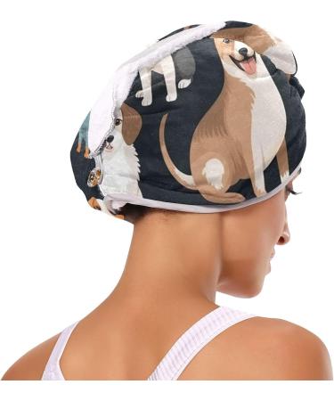 Kind of Cute Dogs Hair Towel 2 Pack - Super Absorbent Quick Dry Hair Turbans for Women & Girls - Perfect for Fast Hair Drying - Buy Online on GoSupps.com