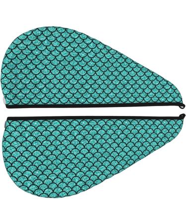 Hair Towel Wrap - Quick Drying Aquamarine Glitter Turban | Spa-Like Experience - Buy Online on GoSupps.com