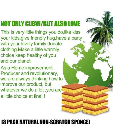 Nuhikap Natural Plant Based Scrub Sponge 16 Pack Palm Fiber Scrubber Sponge with Non Scratch Biodegradable Compostable Sponges - Buy Online on GoSupps.com