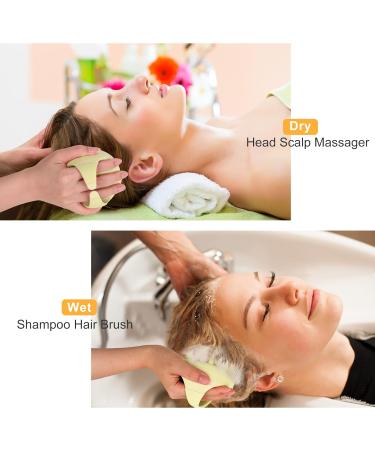Aimike Scalp Massage Brush - Wheat Straw Silicone Hair Growth Massager Reduces Dandruff Wet & Dry Use - Yellow Goose Leg - Buy Online on GoSupps.com