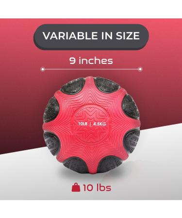 6/8/10/12LB Color-Coded Weighted Medicine Ball for Core Strength and Balance Training - 10LB - Buy Online on GoSupps.com