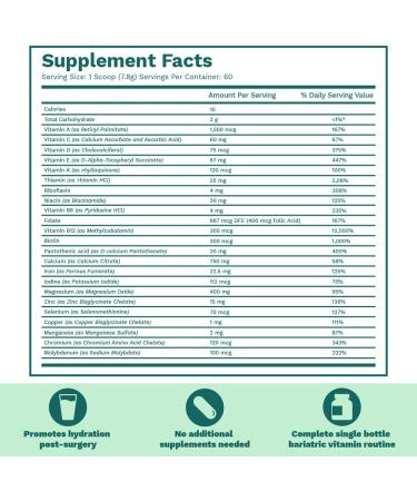 Bari Life Watermelon Bariatric Multivitamin Powder - Calcium Citrate & Iron - 1.03lb (Pack of 1) - Buy Online on GoSupps.com