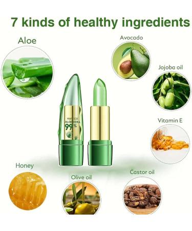 Aloe Vera Lip Balm - Magic Temperature Colour Changing Lipstick - Long Lasting Moisturising Jelly Aloe Vera Lipstick - Lip Stick for Lip Makeup Lip Dryness & Cracking Care - Buy Online on GoSupps.com