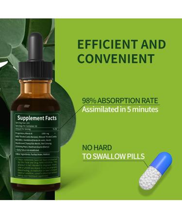 Herbmood Milk Thistle Liver Detox Drops - All-Nature Herbal Extract Liquid for Liver Cleanse & Repair - 2fl oz (Pack of 1) - Buy Online on GoSupps.com