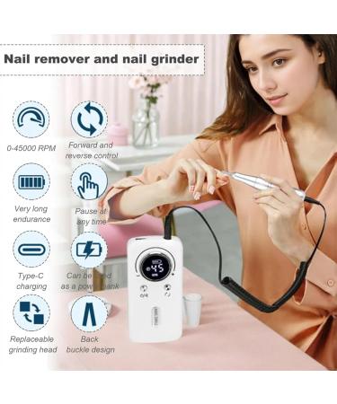 1 Set Electric Nail Drill Nail Drill Kit 45000RPM Nail Drill Kit Rechargeable Portable Nail Drill Professional for Acrylic Nails with 6 Nail Drill Bits Electric Nail File for Manicure Pedicure - Buy Online on GoSupps.com
