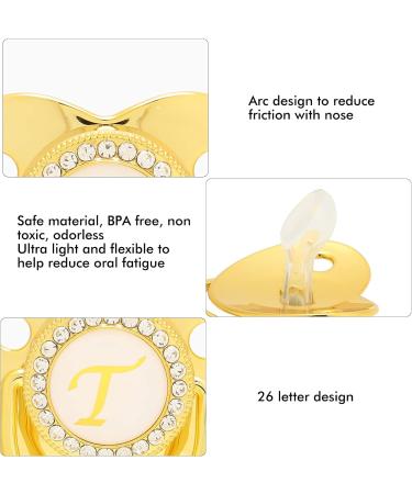 Alomejor Baby Pacifier - Curved Design 26 Letters Safe Materials Healthy Bling with Clips for 6-18 Months - Golden Color - Buy Online on GoSupps.com