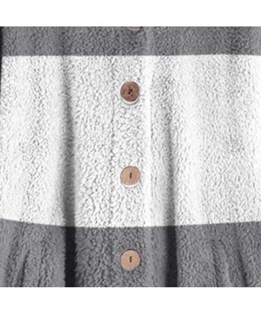 Hanxiulin Women's Oversized Plush Jacket - Warm Lined Fleece Winter Coat with Long Hood - Stylish Gray Autumn Outerwear - Buy Online on GoSupps.com