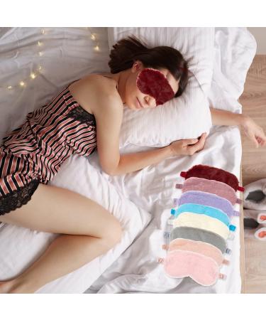 RAYNAG Plush Eye Mask 4 Pack - Soft Sleeping Blindfold for Sleepover Party - Comfortable Silky Fabric - Cozy Fluffy Furry - 4 Colors - Buy Online on GoSupps.com