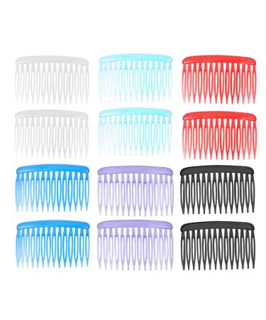 ifundom Hair Comb Clips 12 Pieces Twist Comb Side Hair Combs with 14 Teeth Hair Comb Hair Clip Combs for Fine Hair Accessory for Women (Random Color)