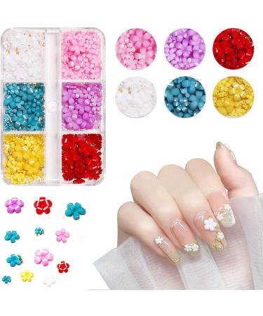 3D Nail Flowers Resin Nail Charms Rhinestone Superior Materials Portable Storage Box Easy Achieve Nail Art Designs Colorful Options for DIY Decoration - Buy Online on GoSupps.com