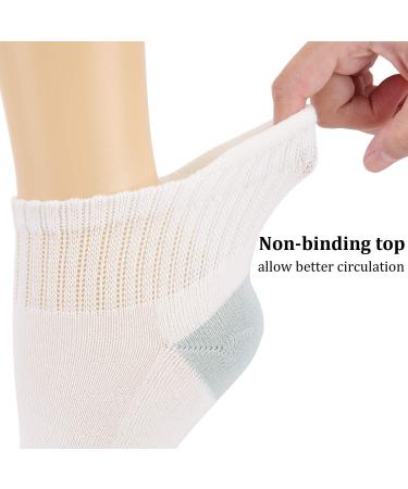 Athlemo Bamboo Diabetic Socks 6 Pairs - No-Binding Ankle White - Men & Women (Size 10-13) - Buy Online on GoSupps.com