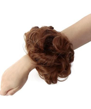 JJstar Messy Hair Bun Curly Wavy Hair Scrunchie - Medium Auburn Chignon for Women & Girls - Buy Online on GoSupps.com