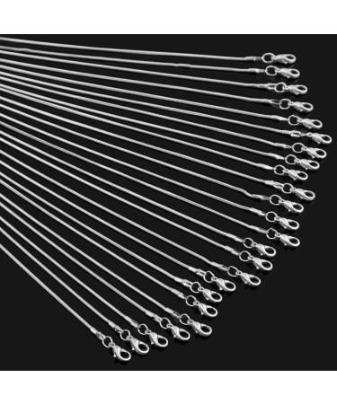 24pcs 18 inch 925 Silver Plated 1.2mm DIY Snake Chain Necklace with Lobster Clasps - Perfect for Jewelry Making - Buy Online on GoSupps.com