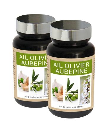 NUTRIEXPERT - Oliver Garlic Hawthorn - Helps to Control Cholesterol and Cardiovascular Health - Maintains Blood Pressure Balance - 30J Cure - Vegetable Capsules - Pack of 2