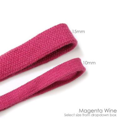 Sweatshirt Hoodie Flat Cotton Tape Ribbon Cord Rope 10 & 15mm - 26 Colors in Various Lengths | Neotrims Flanged Piping and Round Cord Matching - Magenta Wine 1 Meter - Buy Online on GoSupps.com