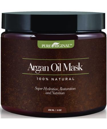 Pure Originals Argan Oil Hair Mask Deep Conditioner 8 Oz 100% Organic Jojoba Oil Aloe Vera & Keratin Repair Dry Damaged Or Color Treated Hair After Shampoo Best For All Hair Types