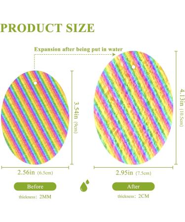 3-Pack Cleaning Kitchen Sponges Oval Bright Rainbow Stripes Kitchen Cellulose Dishwashing Wood Pulp Cotton - Buy Online on GoSupps.com