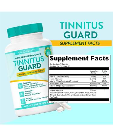 GIV Health Tinnitus Guard: Advanced Ear Ringing Relief (1 Month Supply) - Buy Online on GoSupps.com