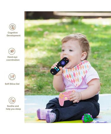 MAYAPHILOS 2-Pack Silicone Baby Teething Toys - TV Remote Control Shape Teether for Babies 6-18 Months - BPA Free Infant Sensory Chew Toy (Black) - Buy Online on GoSupps.com