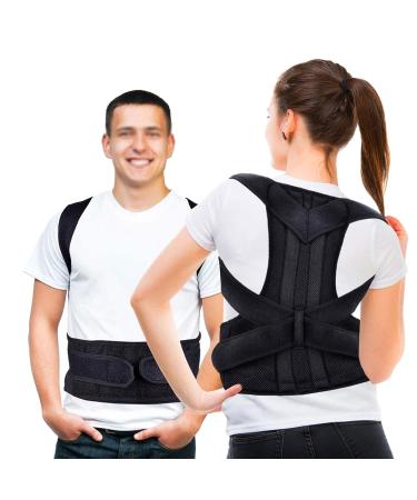 Posture Corrector for Men Kids Double-Layer Breathable-Adjustable Waist Support Lumbar Belt Back Straightener for Upper Back Pain Relief Black XXX - Buy Online on GoSupps.com
