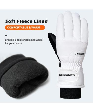 Winter Ski Snow Gloves | Touchscreen Waterproof Gloves for Men and Women | Large White - Buy Online on GoSupps.com