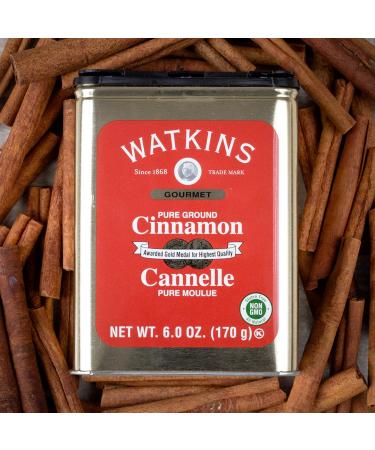 Watkins Pure Ground Cinnamon - 6 oz Gourmet Spice Tin | Premium Flavor - Buy Online on GoSupps.com