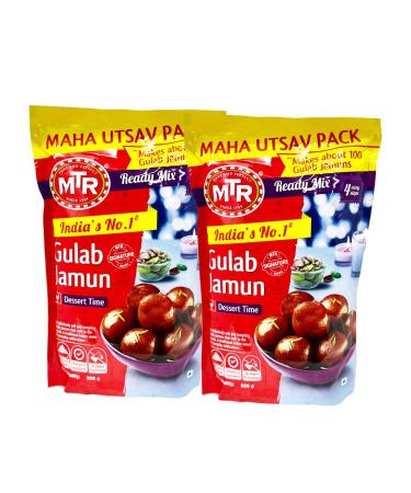 MTR Gulab Jamun Ready Mix 500G Traditional Indian Sweets With No Added Preservatives Approx. Makes About 100 Gulab Jamuns Dessert Time Pack Of 2