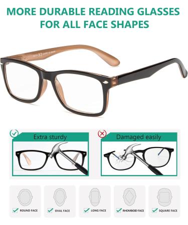 Eyekepper Classic Vintage Style Reading Glasses for Women - Comfortable +2.00 Nero-Marrone Stylish Readers - Buy Online on GoSupps.com