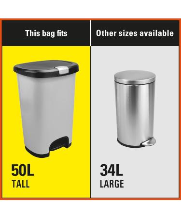 Hefty Garbage Bags Ultra Strong Tall 50 Litres White Kitchen Drawstring Arm & Hammer odour neutralizer 28 Bags - Buy Online on GoSupps.com