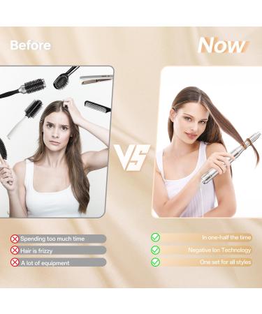 500 Million Negative Ions Hair Dryer Brush 6-in-1 | 140 000 RPM Professional Hot Air Brush for Fast Drying Curling & Straightening Hair - Buy Online on GoSupps.com