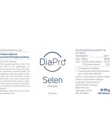 DiaPro Selenium Complex - High-Dose 200 mcg Vegan Tablets | 365 Tablets Lab Tested Annual Supply - Buy Online on GoSupps.com