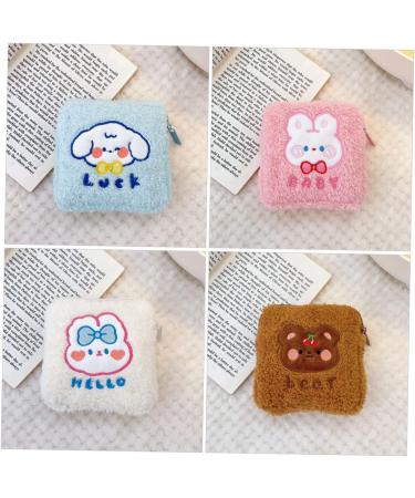 Healifty 16 Pcs Napkin Storage Bag Organizer | Multi-Function Cute Handbag Tampons Coin Purse | Plush Menstrual Pad Period Bag - Buy Online on GoSupps.com