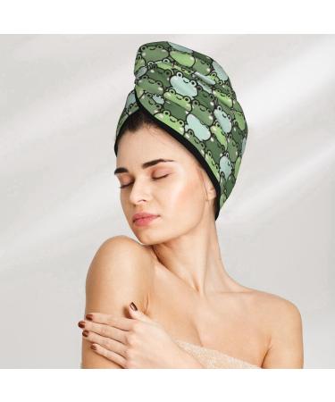 Buy Cute Frog Cartoon Microfiber Hair Towel Soft Super Absorbent Quick Dry Hair Wrap for All Hair Types | Coral Velvet | International Shipping - Buy Online on GoSupps.com