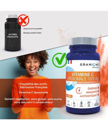 GRANIONS Liposomal Vitamin C 1000 mg Contributes to the normal functioning of the immune system and to reducing fatigue Top - Buy Online on GoSupps.com