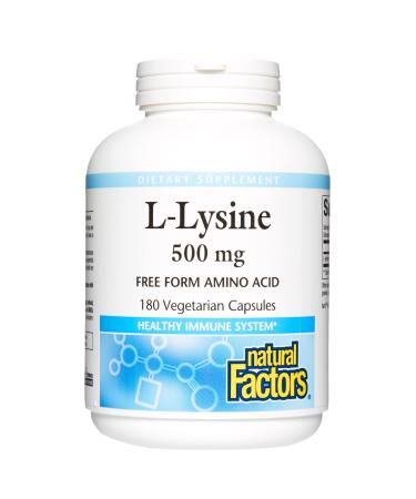 Natural Factors L-Lysine 500 mg 180 Vegetarian Capsules