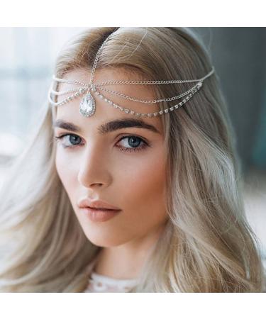 Headbands Wedding Headpiece Accessories with Rhinestone for Women and Girls A-Silver